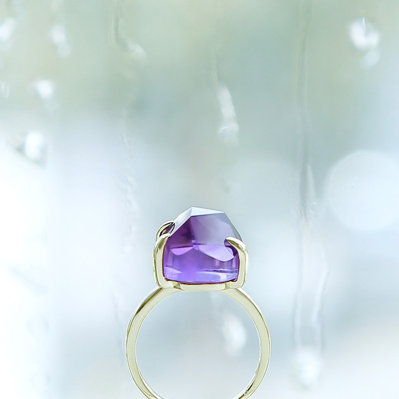 Meet your luck) ice body amethyst good luck ring female candy color