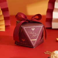 Красная дренажная коробка вина в европейском стиле+винная красная лента