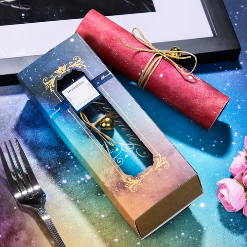 Starry Sky European Wedding Creative Creative Wedding Invitation 2022 Персонализированные фотографии печатные изготовления свадебное приглашение