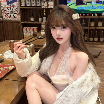 White Moonlight Girlfriend Style Autumn and Winter Fluffy Hair Clip for Women, Exquisite Atmosphere Photo Clip, Bangs Clip, Hair Accessory