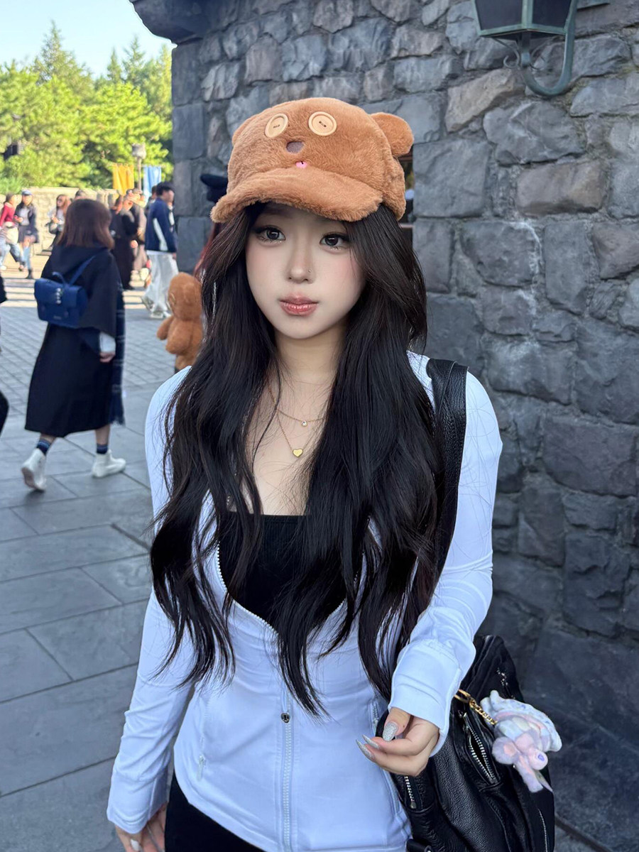 Button Tim Bear Plush Duckbill Hat 2025 Autumn/Winter New Global Peripheral Cute Versatile Tim Baseball Cap