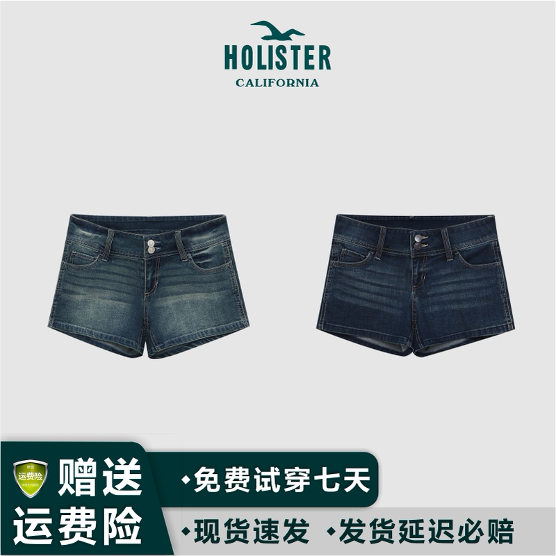 Hollistering Little Seagull Low-Waist Exposed Navel Sexy Sweet and Spicy Shorts Slim Fit Jeans American Style Hot Pants Shorts