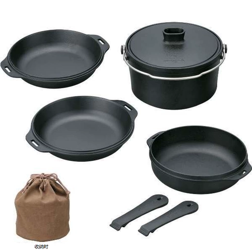 Снежный пик чугунный дуэт Xuefeng Outdoor Picnasie Cast Iron Pot Durn