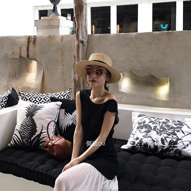 フラットハット レディース 夏休み 海辺 パナマハット 平らなつば フレンチビーチハット 麦わら帽子 日焼け防止帽子