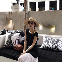 Flat hat children summer vacation seaside Panama straw hat new French beach hat Net red shade British top hat