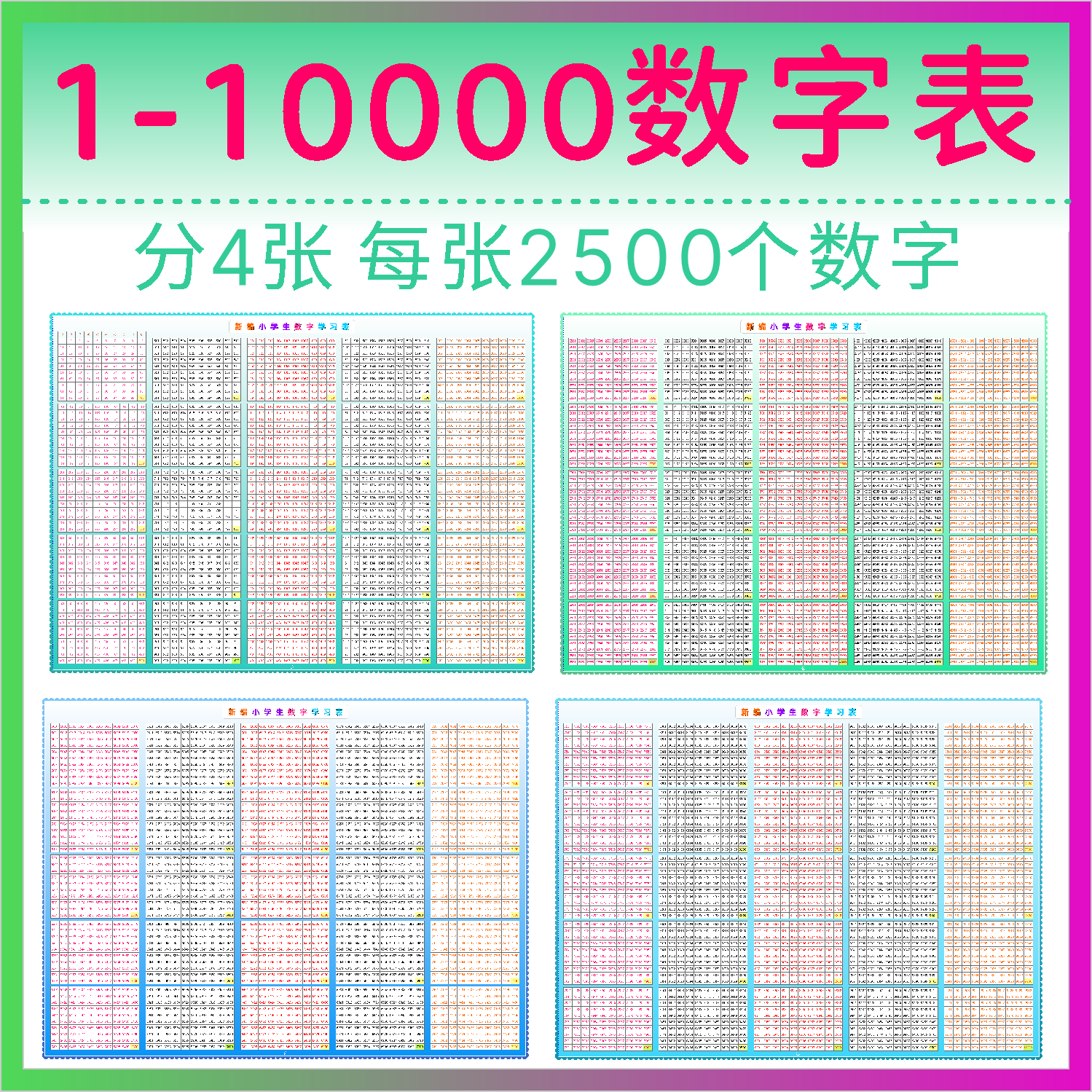 Primary School Students Learn Wall Chart 1W One to 10k 1 to 10000 Digital Table Wall Sticker 0 to 5000 to 10000 Primary School Students Learn Wall Chart 1W One to 10k 1 to 10000 Digital Table Wall Sticker 0 to 5000 to 10000