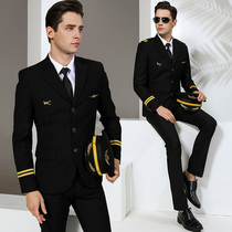 Aviation captain uniform Male air service Pilot uniform Flight attendant uniform Senior annual meeting dress Suit Single-row jacket