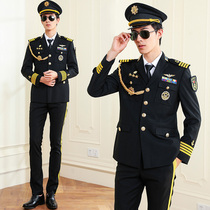 Aviation uniform men Mens seafarer yacht helicopter working in spring and autumn crew suit suit suit