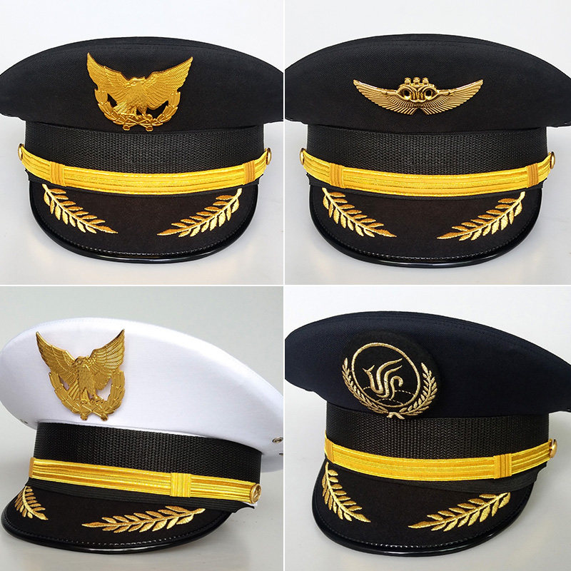 Aviation big cap Airshao cap Air China captain cap China Southern Airlines big cornice cap male and female pilot cap Pilot hat