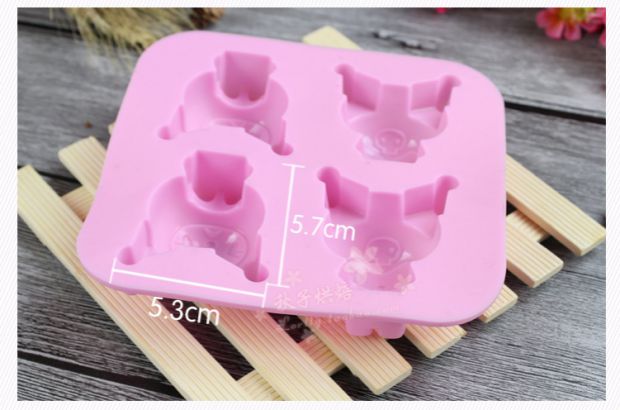 4 khuôn phim hoạt hình silicone thậm chí nhiệt độ cao bánh trung thu thạch bánh pudding khuôn nướng bánh hấp trái tim hấp lò - Tự làm khuôn nướng khuôn kem silicon