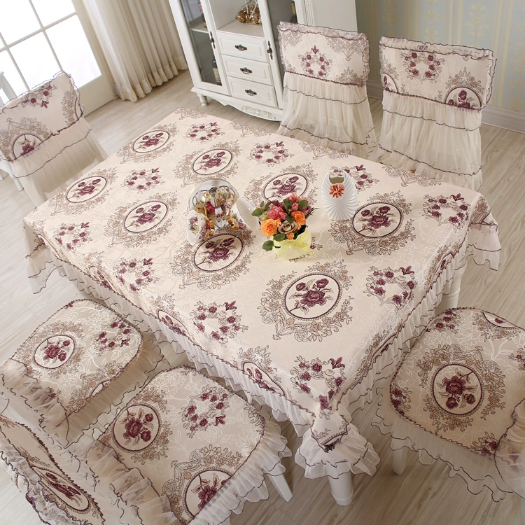 Khăn trải bàn nông thôn hình chữ nhật bảng ghế vải đệm ghế bìa vải set ren ghế đặt bàn cà phê ghế ăn tập Châu Âu khăn trải bàn ghế gỗ