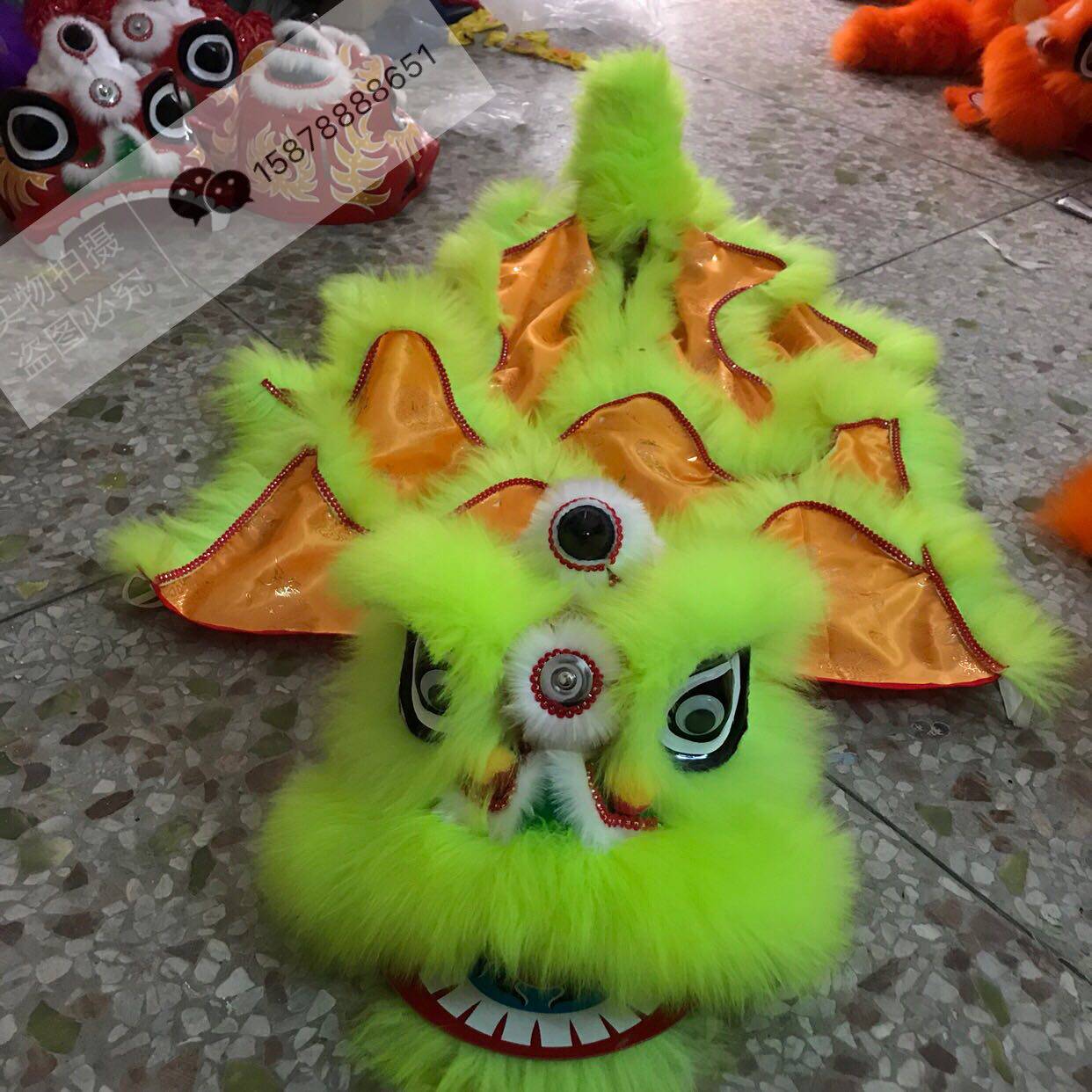 6 inch 8 inch wool children Lion drum playing lion toy Foshan Lion drum