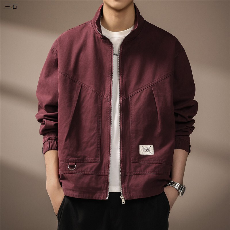 High-End American-Style Stand-Collar Harrington Jacket for Men, 2026 Spring and Autumn New Style, Loose Retro Casual Workwear Coat