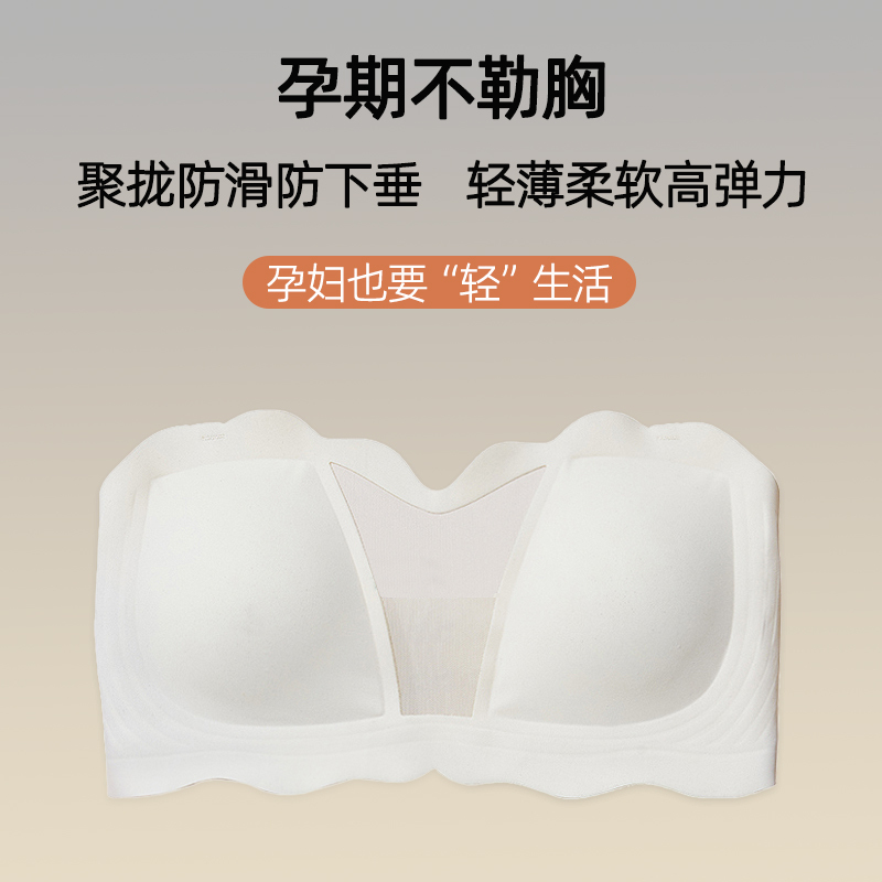 Pregnant Women's Strapless Underwear, Seamless Push-Up Bra, Invisible Breast-Retracting Bra, Summer Thin Style, Special Anti-Slip Bra for Pregnancy