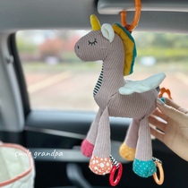 Newborn bedside rattle car baby toy hand rattle coaxing baby in the car baby soothing lathe pendant