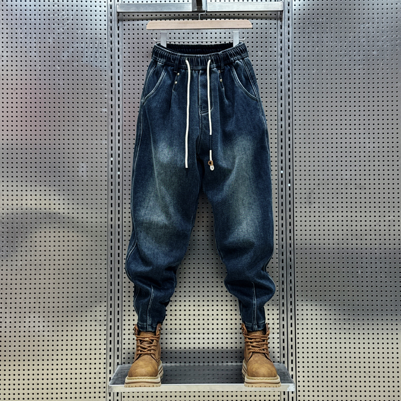 2026 Spring New Straight-Leg Loose Jeans for Men, Stretchy Slim-Fit Trendy Brand Versatile High-End Casual Harem Pants