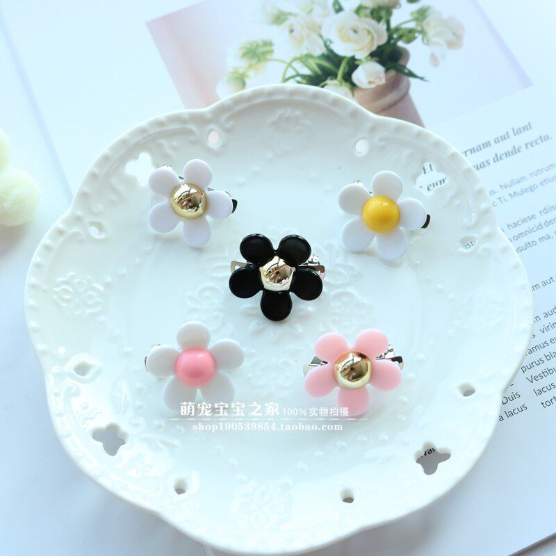 Japanese daisy pet hairpin spring hairpin Teddy Yorkshire Marzis pet dog hairpin hair accessories