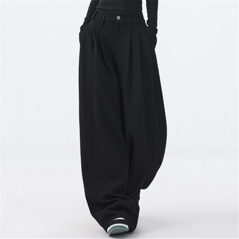 New Men's Loose-Fitting Spring and Autumn Straight-Leg Trousers, Stylish Casual High-End Long Pants, Wrinkle-Resistant and No-Iron Wide-Leg Pants