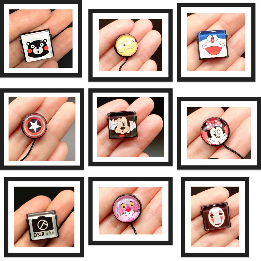 Camera lens cover anti-lost rope hot shoe cover dust-proof cartoon Mickey Kumamoto Shiba Inu Xiaofeixiang micro-single-eye camera anti-universal