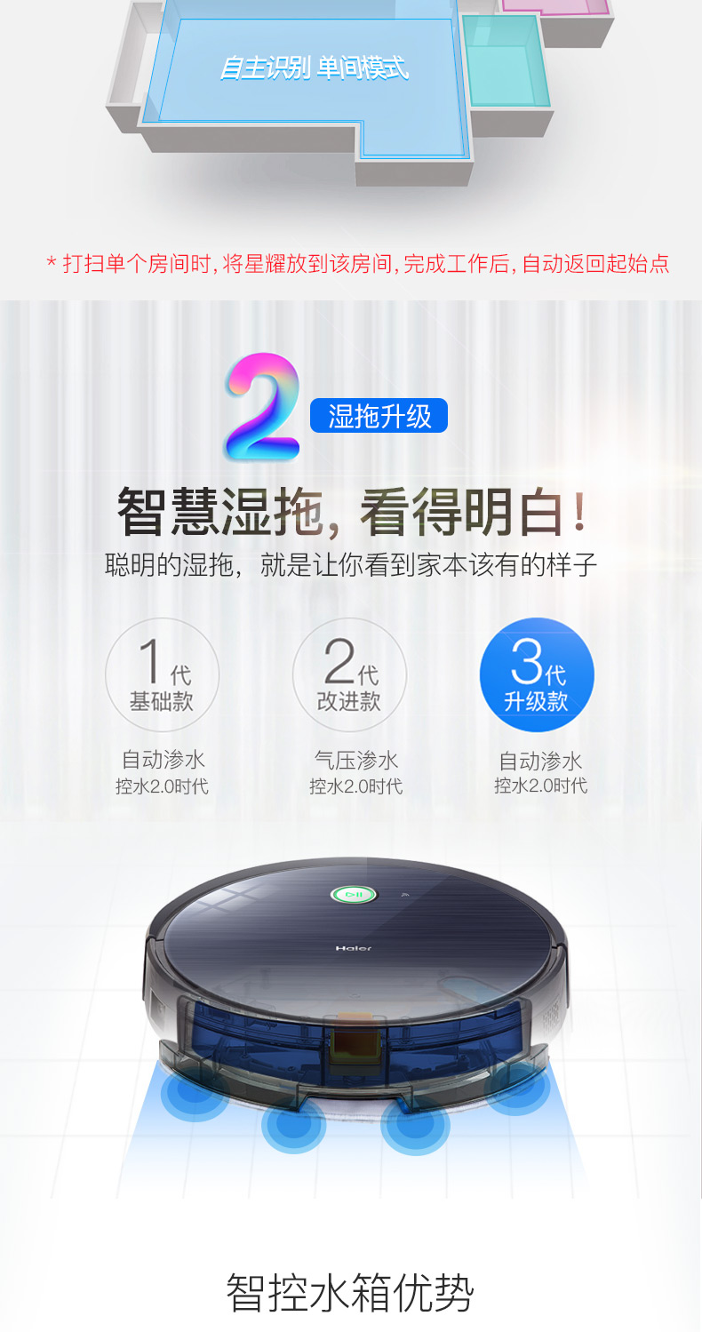 Robot quét thông minh Haier Xingyao S ướt kéo tự động một máy hút bụi lau hạt kê siêu mỏng may hut bui nuoc
