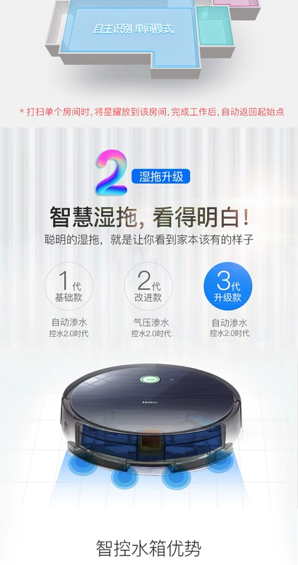 Robot quét thông minh Haier Xingyao S ướt kéo tự động một máy hút bụi lau hạt kê siêu mỏng