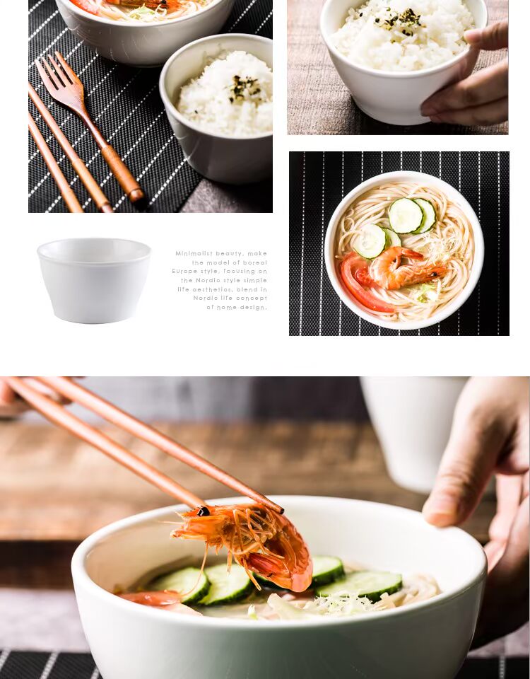 Bát phở bát bát sứ bộ đồ ăn lớn bát phở ăn liền bát cháo bát bát ăn bát bát trắng tinh dĩa sứ