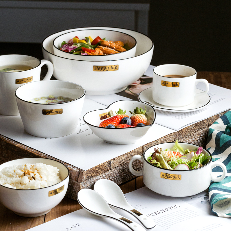 Small bowl creative Japanese tableware to eat a single student INS Nordic simple personality home large soup bowl noodle bowl