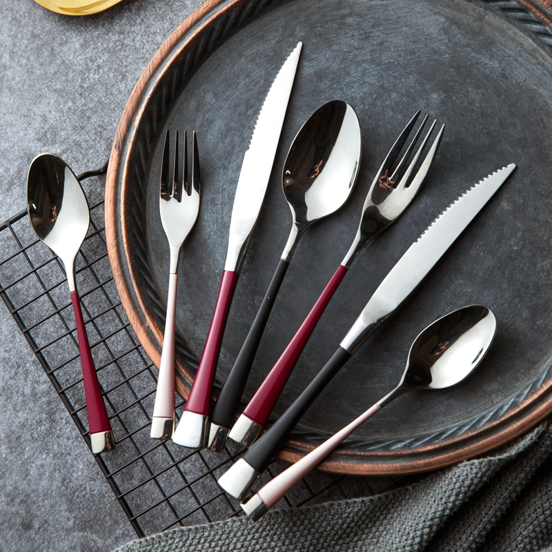 304 stainless steel steak with knife and fork wind to eat western dining cutlery high-end combination suit Nordic creative home spoon