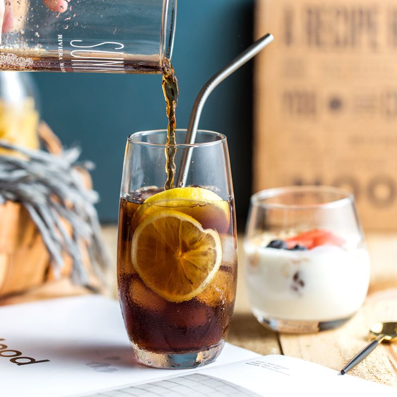 Glass mug Home suit Living room Juice Oat Milk Transparent Mousse Water Glass Minima Flower Tea Lady Drink Cup