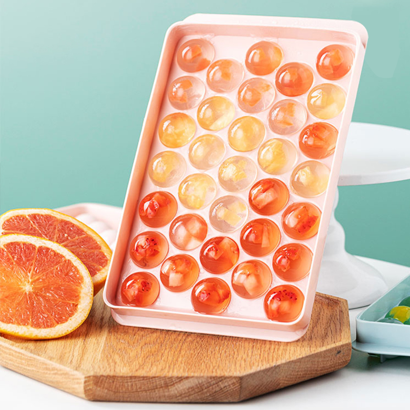 Ice tray mold ice-making artifact with lid plastic household cold drink ball refrigerator net red homemade ice cube round ice box