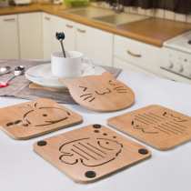 Wooden placemats casserole mats coasters dining tables heat insulation creative cute anti-scalding heat-resistant non-slip household bowls and plates mats