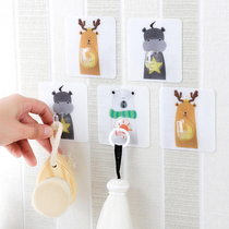 Hook Powerful Creative Cute Little Sticky Hook Kitchen Wall Door-to-door Home Bathroom Wall-mounted Clothes Hook Viscose Hook