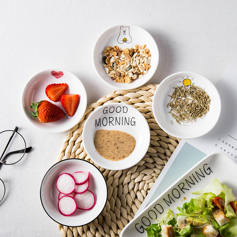 Sauces Creative Nordic Home Ceramic Snack Peppers Dip Sauces Sauce Seasoned Tomato Stained Soy Sauce Vinegar Sauces