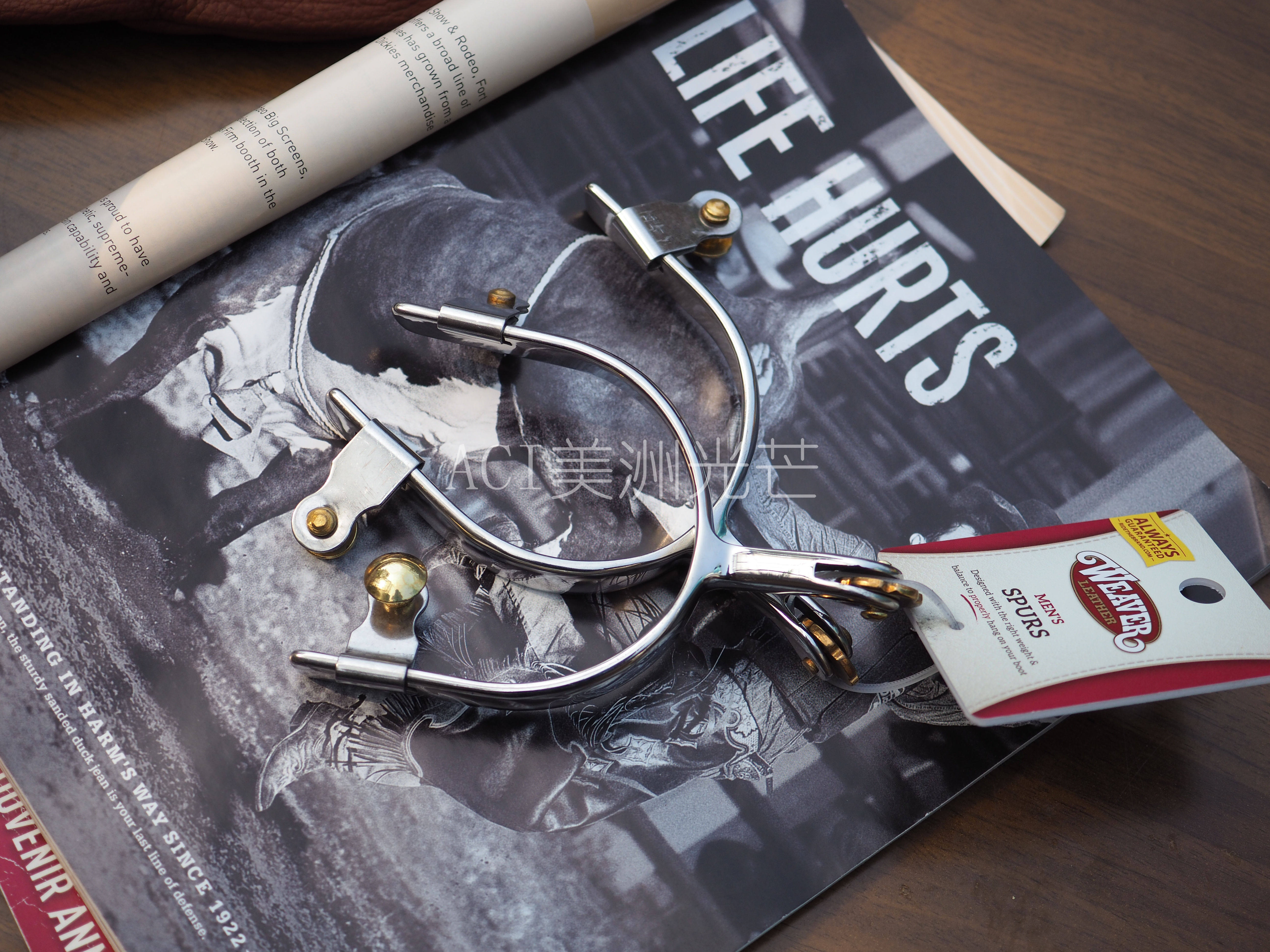 American Import Horse Weaver Western equestrian men Spurs stainless steel denim gear horses to teach horses