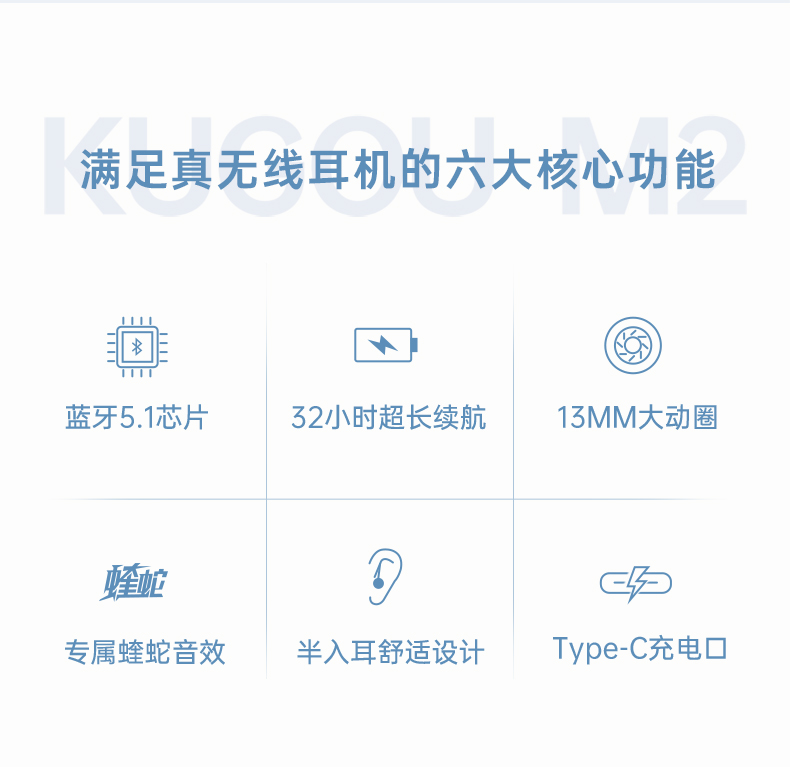 酷狗 M2 蓝牙5.1真无线耳机 32小时长续航 图2