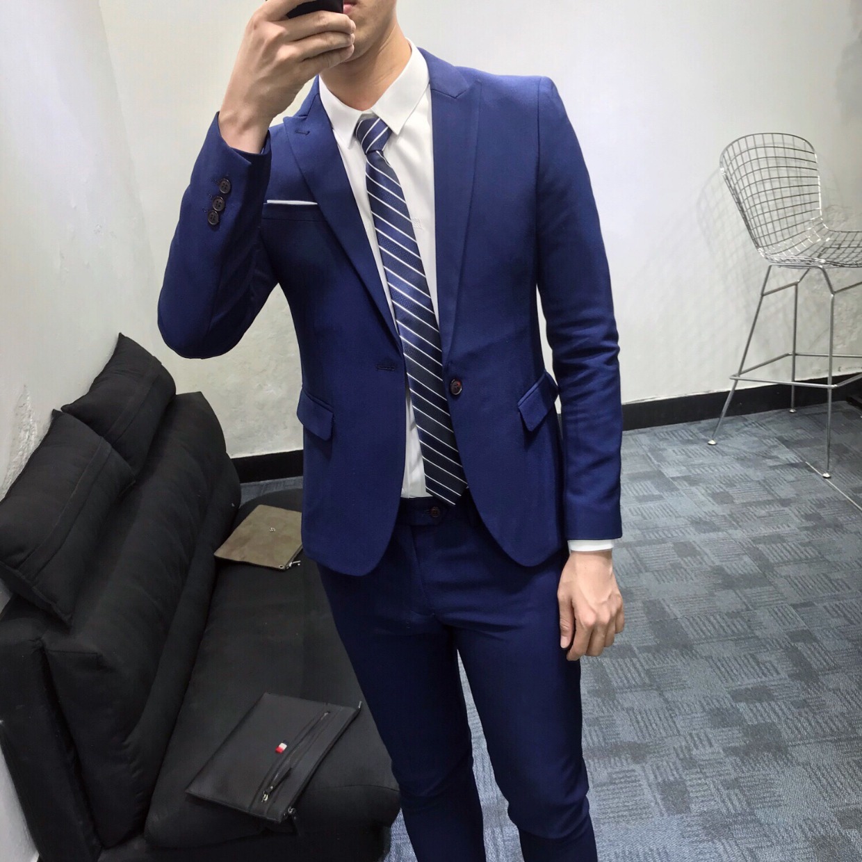 Thời trang cao cấp mới Anh phù hợp với bộ vest nam phiên bản Hàn Quốc của bộ đồ thanh niên hoang dã tự tu quần sooc nam