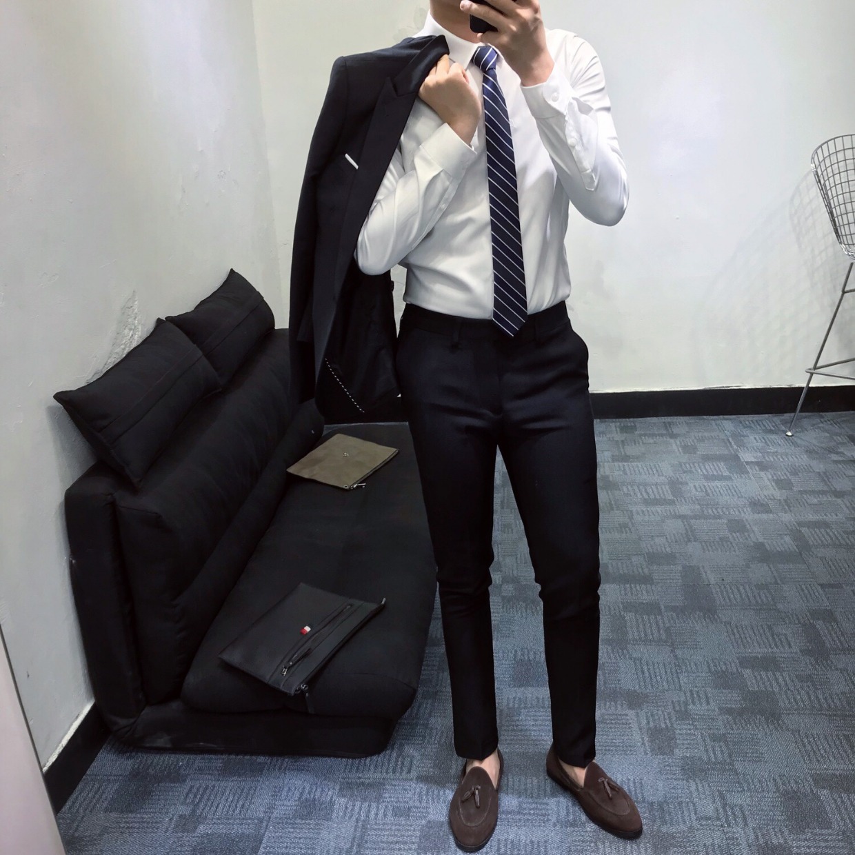Thời trang cao cấp mới Anh phù hợp với bộ vest nam phiên bản Hàn Quốc của bộ đồ thanh niên hoang dã tự tu quần sooc nam