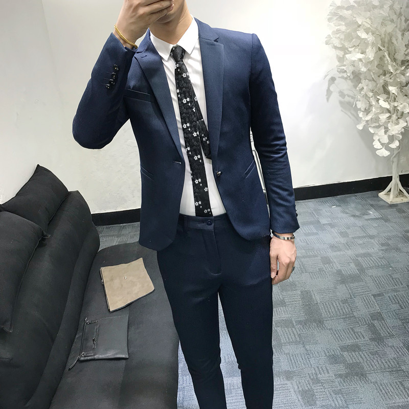 Mới đơn giản kinh doanh đơn giản phù hợp với Anh phù hợp với nam phiên bản Hàn Quốc của thời trang tự tu phù hợp với giới trẻ hai mảnh quần âu