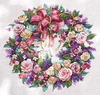 AFU DMC Cross Finding Kit Новое HC2550 Rose Ring Белая ткань льня