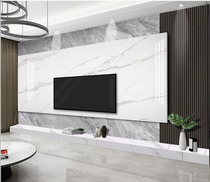 Net red suspended living room rock board TV background wall 2021 new marble light luxury solid wood grid film and television Wall