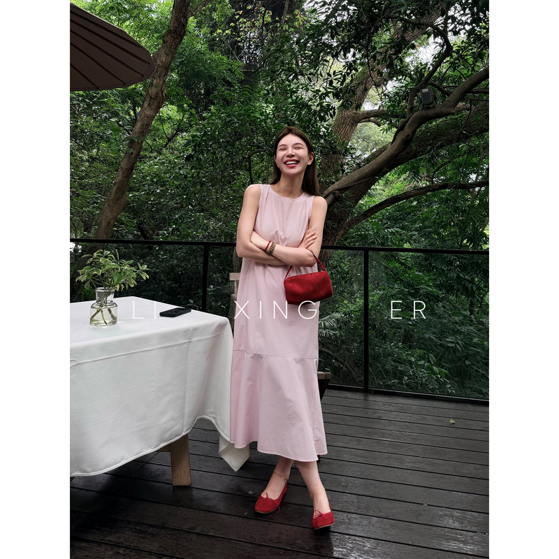 Li Xing'Er Round-Neck Sleeveless Slimming Tank Dress for Women, 2026 Summer New Loose A-Line Long Dress Li Xing'Er Round-Neck Sleeveless Slimming Tank Dress for Women, 2026 Summer New Loose A-Line Long Dress