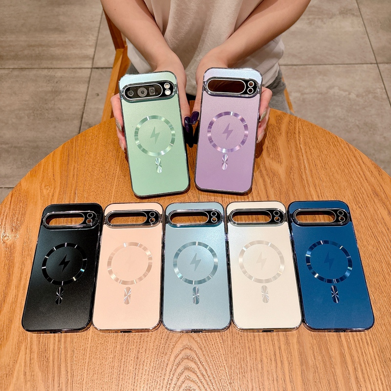 Suitable for Google Pixel 10/9Pro XL Phone Case, Electroplated Magnetic Simple Business Style, Personalized Creative Anti-Drop Case for Men and Women, Pixel 9A/8A/7A/6A Protective Cover Trendy