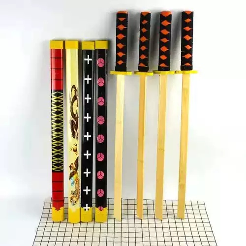 Жирная зона горячая распродажа самурайского ножа детская игрушка деревянная самурайская меч храм фея распродажа зеленый дракон -меч Телескопическая золотая обруча