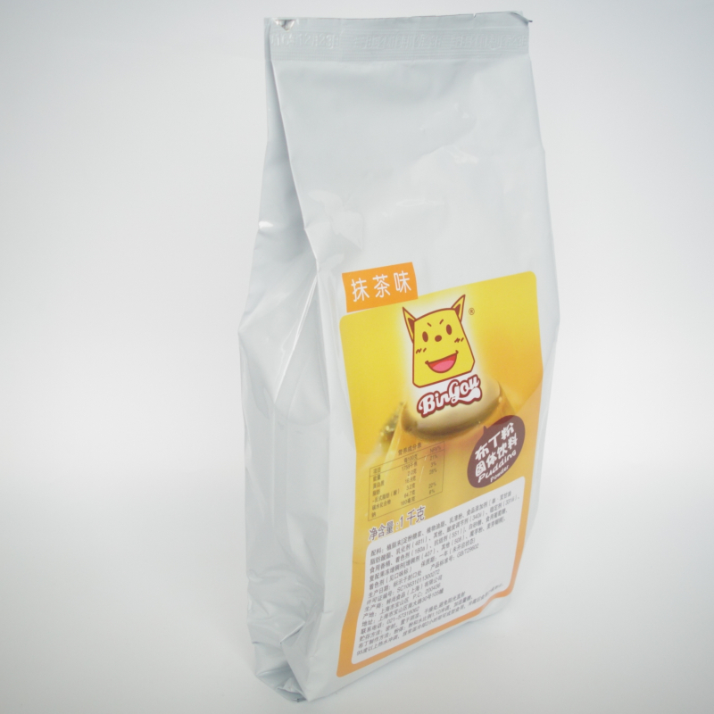 Bindog bag milk green matcha flavor pudding powder jelly powder 1000g agar-free gelatin powder raw material for commercial use