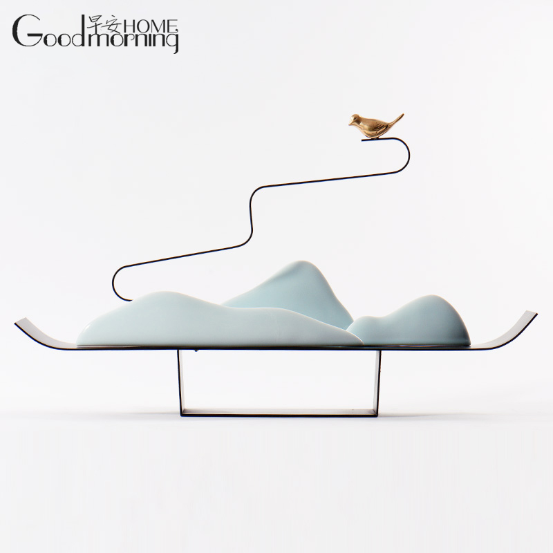 Modern New Chinese Home Ceramics Yunshan Swing Piece Living Room Genguan Crafts Gifts Swing Accessories Creative TV Cabinet Soft Decorations
