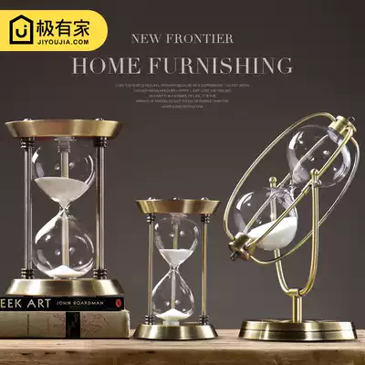 Nordic metal hourglass timer Bookcase Office desktop ornaments Living room creative home model room soft decoration