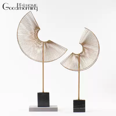Neoclassical home decoration model guest hall entrance decoration Modern simple metal convention and exhibition venue soft decoration