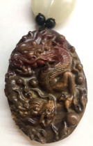 River Mill jade leather material original mine Dragon brand with river mill Jade seed chain Dragon brand 4 2*5 8cm