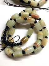 Jade raw material necklace Bamboo Carving steadily high 1 2*1 7cm 140 grams