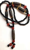 Tibetan nine-eyed celestial beads 4 three-eyed celestial beads natural agate raw ore natural jade accessories Buddhist auspicious ornaments